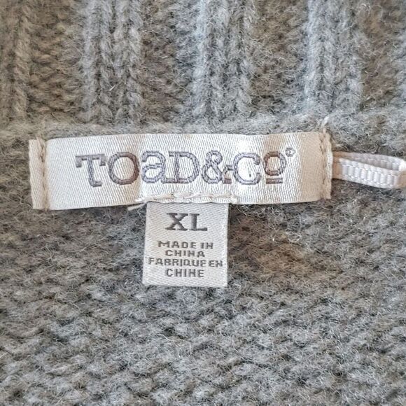 Toad&Co Targhee Grey Wool Long Tunic Length Button Up Cardigan Sweater Womens XL - Picture 9 of 12